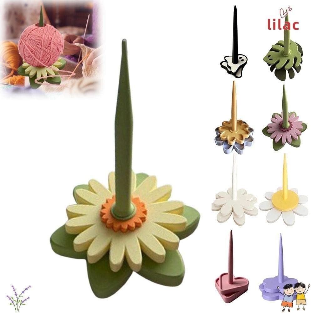 LILAC Gerbera Spinner , Caixa De Carretel De Fio Multifuncional Para Evitar Emaranhados , Suporte Removível De Crochê