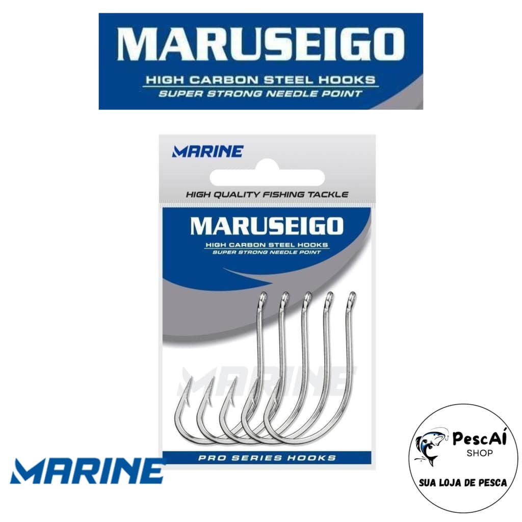 Anzol - Maruseigo - Marine Sports - Tradicional - Nickel - Cartela - Vários Tamanhos