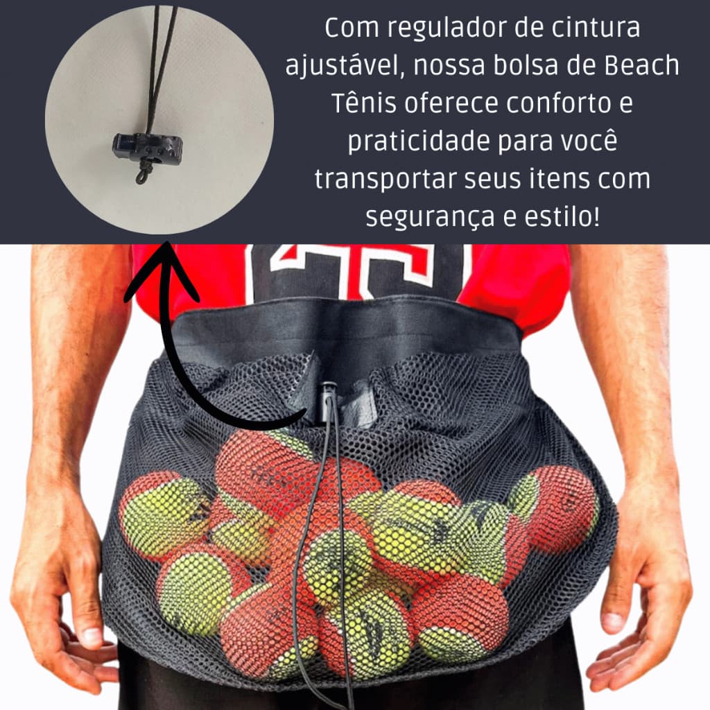 Porta Bolas Bolsa Beach Tennis Ajustável – Ideal para Esportes e Itens Pessoais