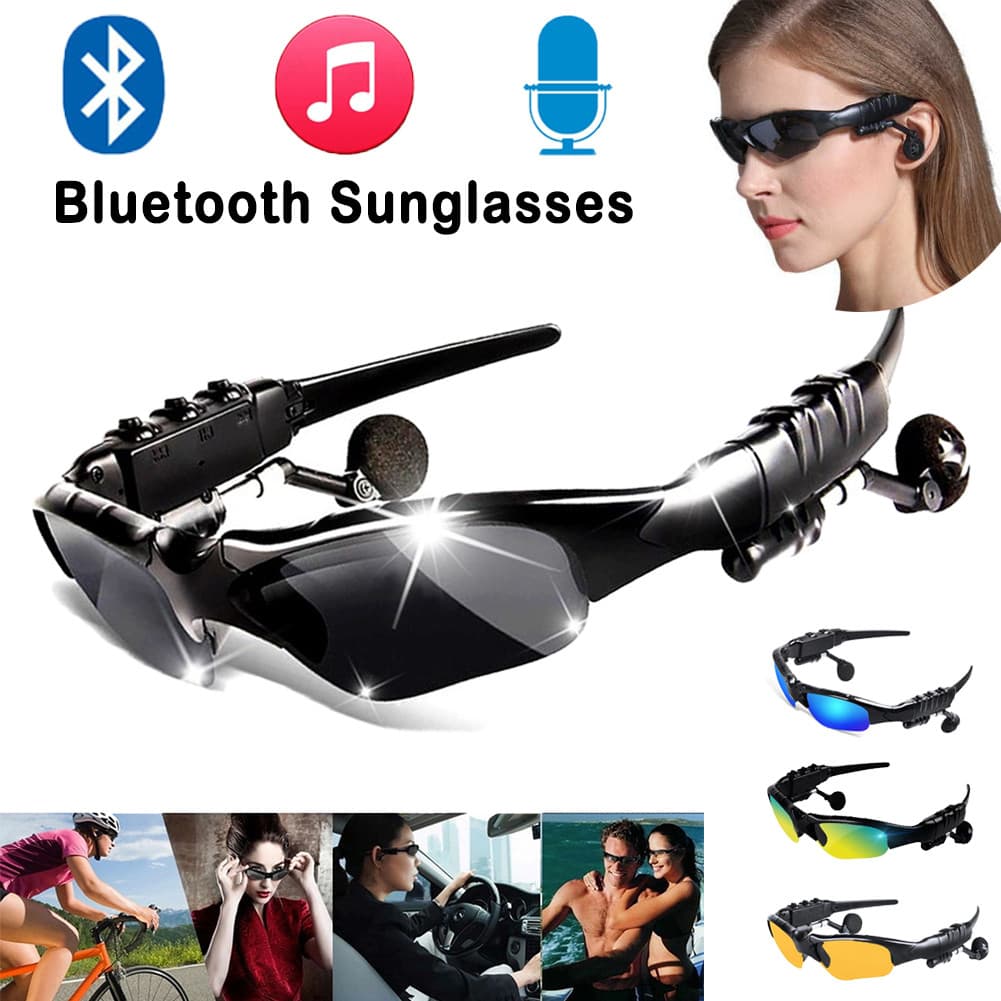 Óculos de Sol Polarizados Multifuncionais com Fone de Ouvido Estéreo Bluetooth Microfone Esportivo EHTY
