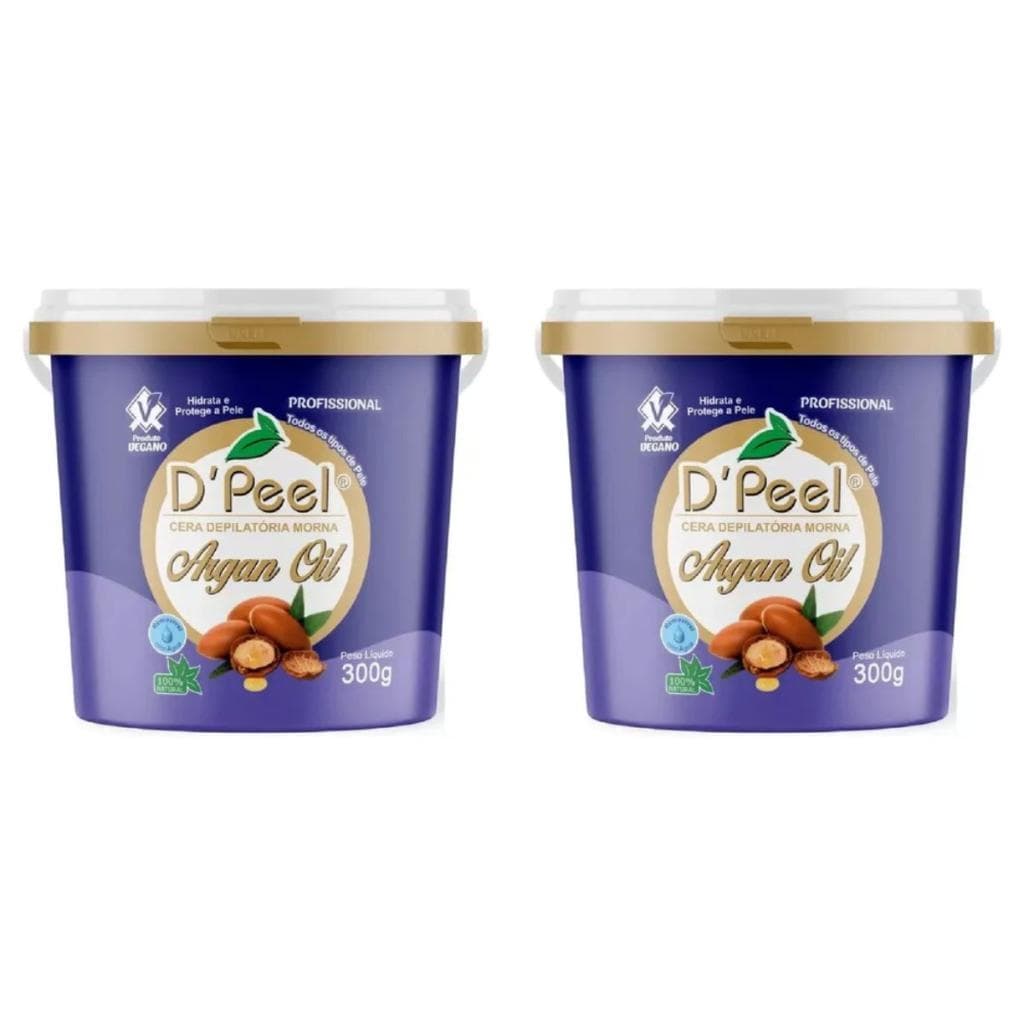 Kit  2 D´Peel Cera Depilatória Profissional Morna 300g Argan  - Reds