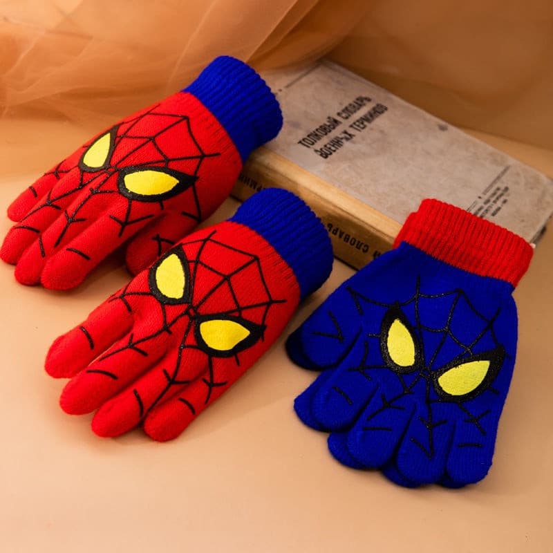 Luvas Infantis Quentes De Outono E Inverno Homem-Aranha Com Desenho