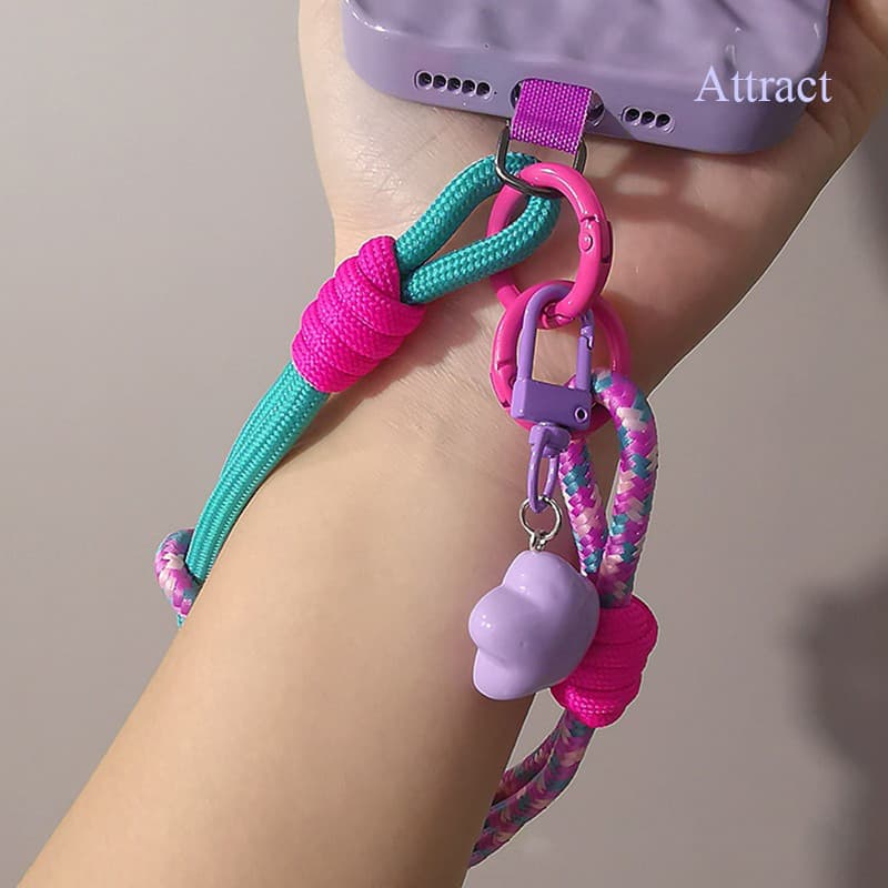 Atrair Universal Dos Desenhos Animados Estrela Telefone Cordão Alça De Pulso Mão Puxar Corda Curta Trançado Do Pingente