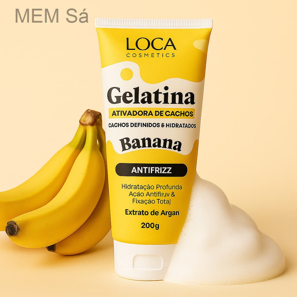 Gelatina Ativadora de Cachos Banana – Antifrizz 200g | Loca CosmeticsLQ16