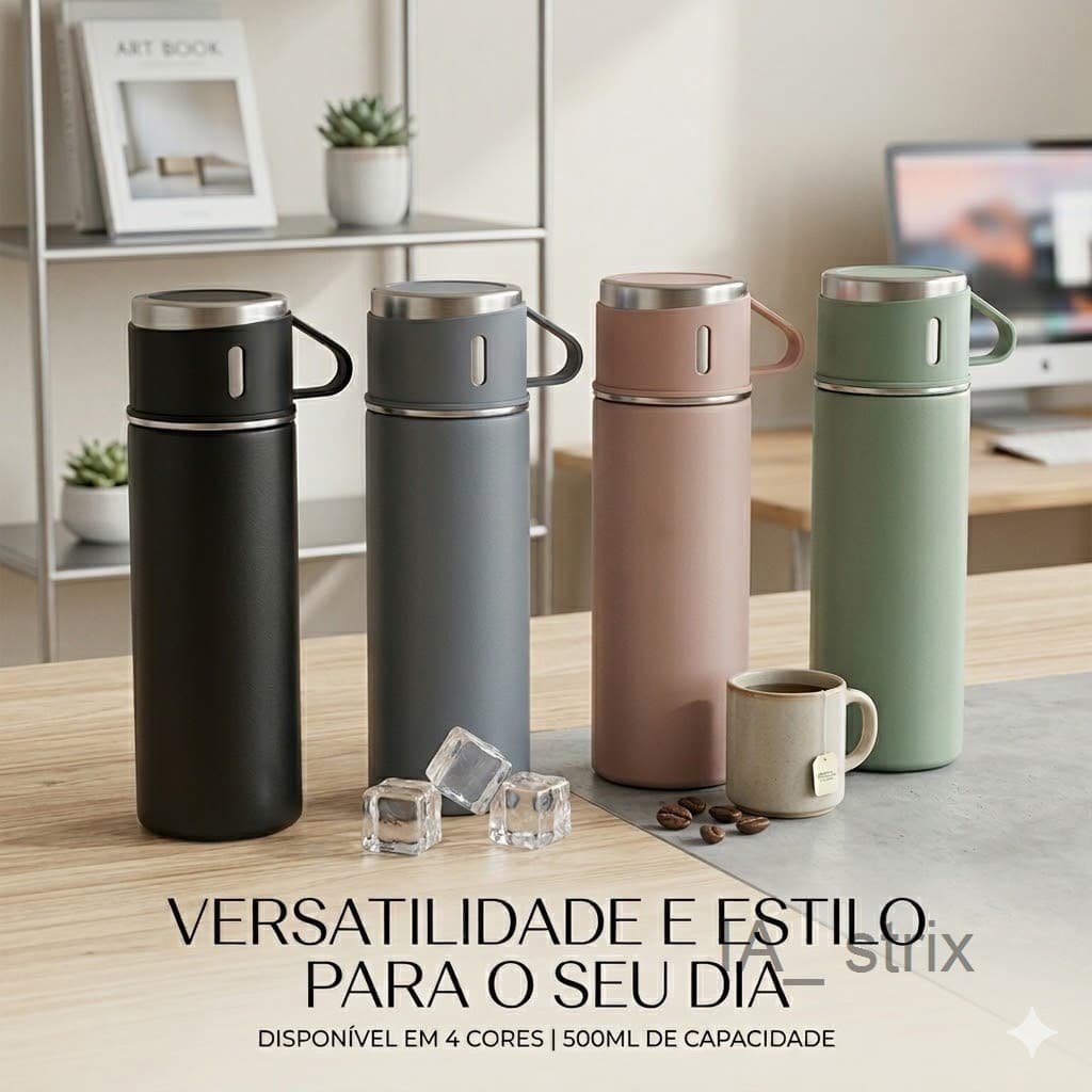 Garrafas Térmicas: Seu Estilo e Sua Bebida na Temperatura Certa, Todo o Dia.LO2Z