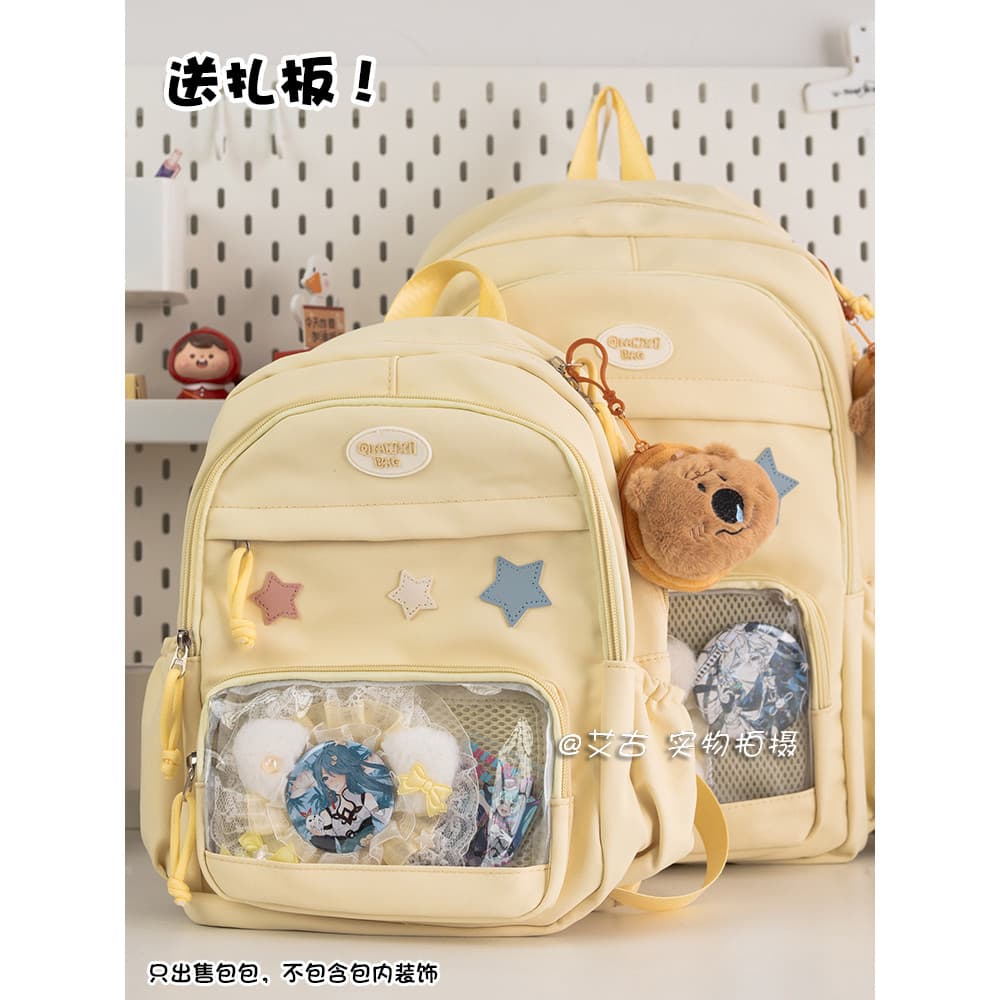 Nicho transparente barra Chirp saco de ombro duplo escola grande capacidade estilo bidimensional montanhismo mochila val