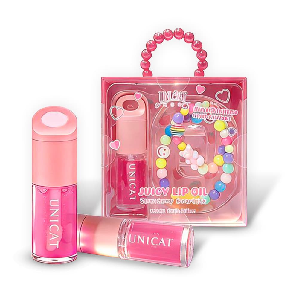 Gloss Labial Brilho Efeito Hidratante Glow Com Pingente Delicado Tratamento Labial Feminino Brilho Intenso Unicat