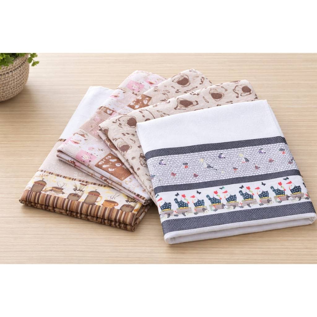 Kit Toalha de Chá com 2 Peças 70cm x 70cm Sortidas