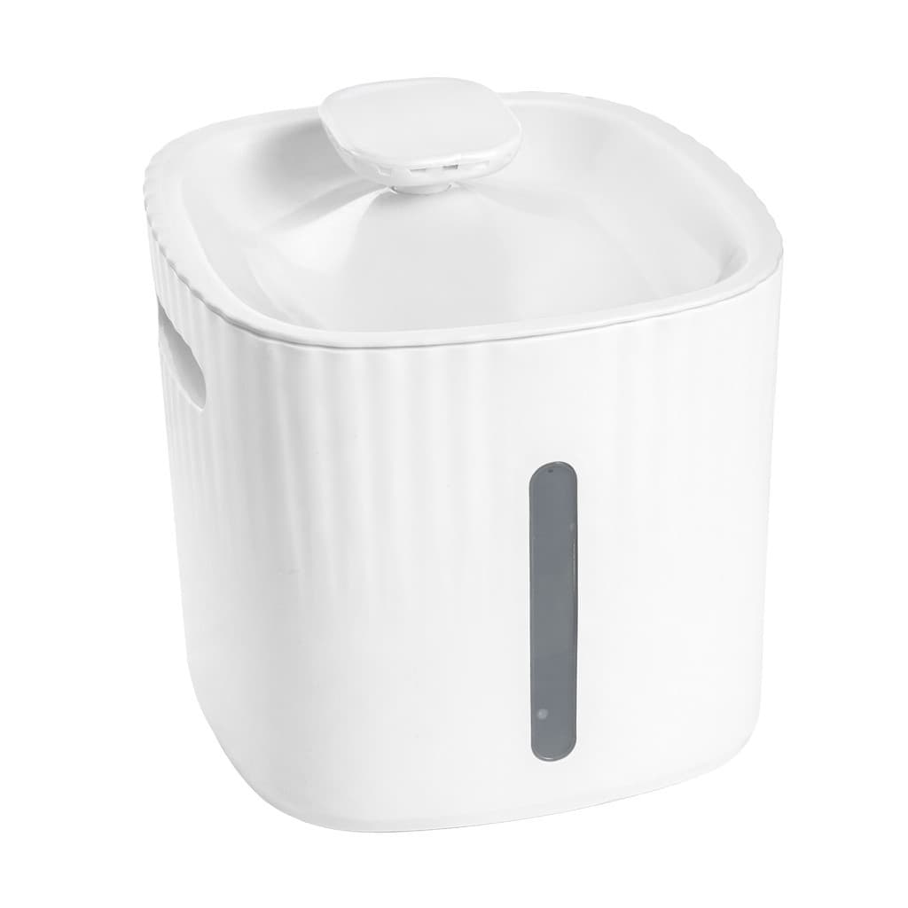 Fonte de água com filtro LED Cães e Gatos indicador de nível de água e Comedouro elevado - Branca