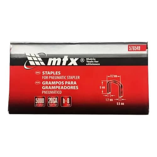 Grampos 8mm Para Grampeador Pneumático 576549 Mtx Prata