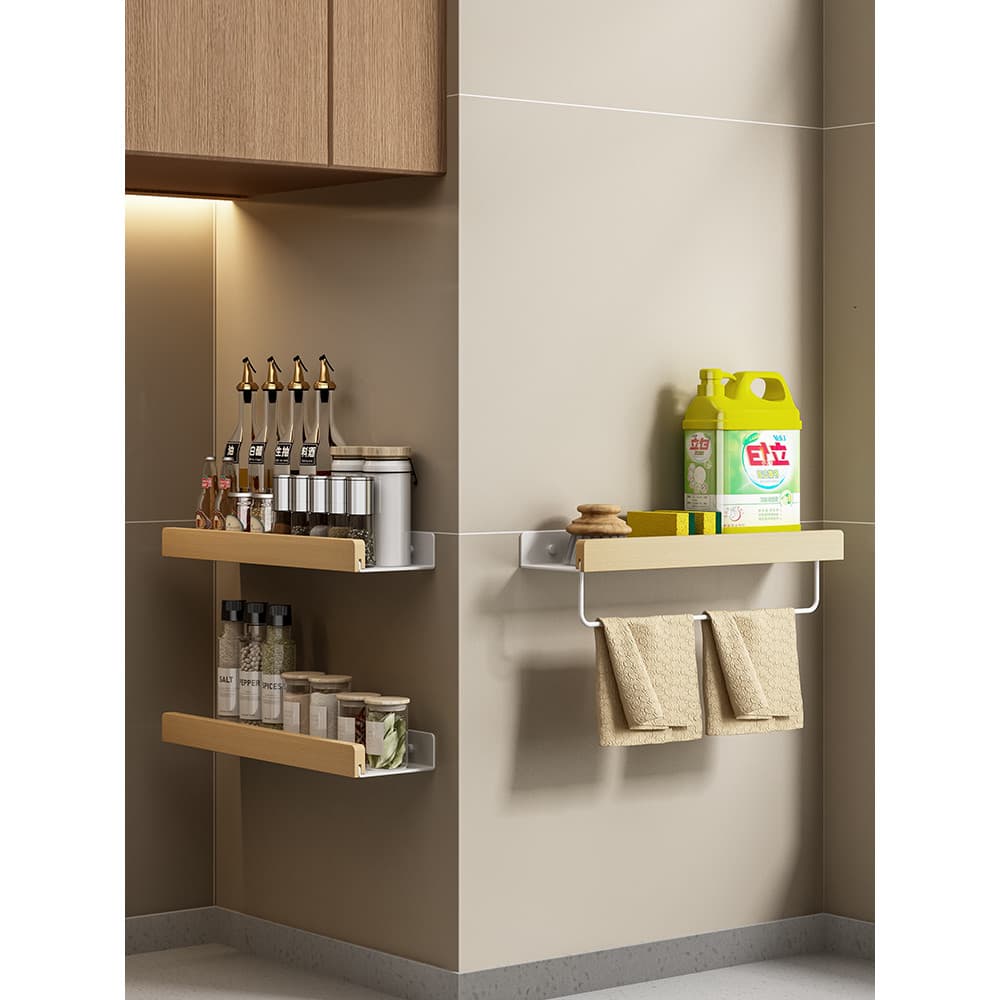 Rack de cozinha estilo Log, montado na parede, multifuncional, condimentos, condimentos, armazenamento, rack de condimen