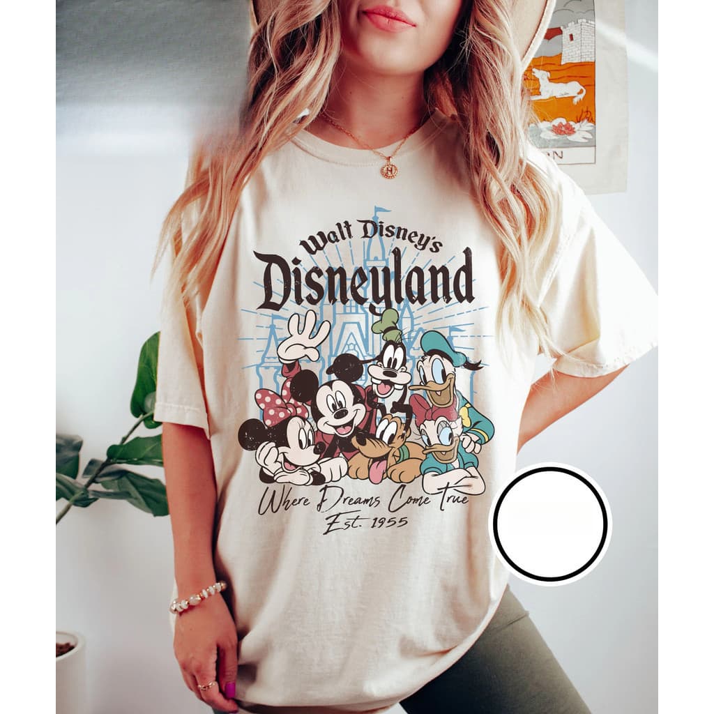 Camiseta Premium Algodão Puro Plus Camisa geek divertida estampada com o Castelo do Disneyland, unissex feminina#131