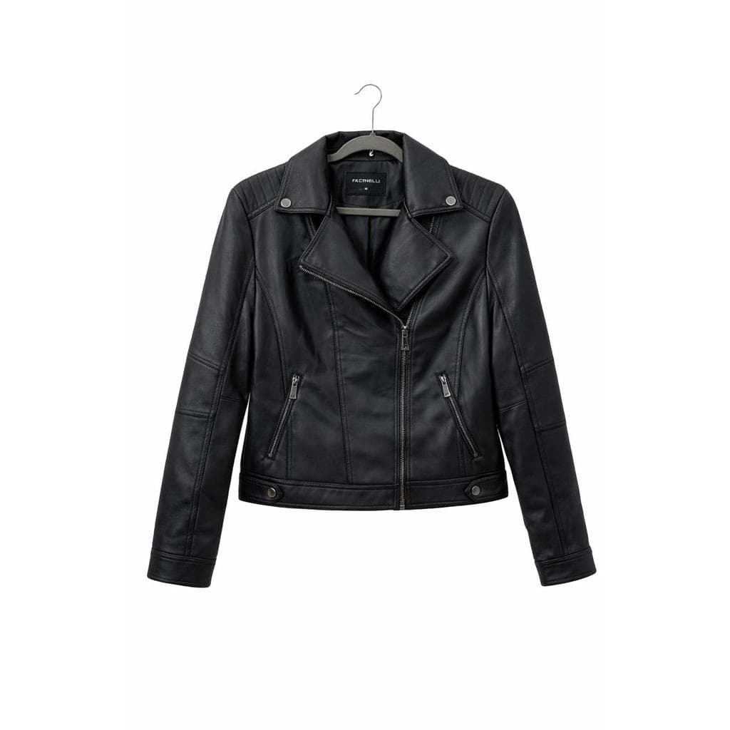 Jaqueta Feminina Couro Sintético Biker Estilosa Inverno Facinelli by Moon City 640481