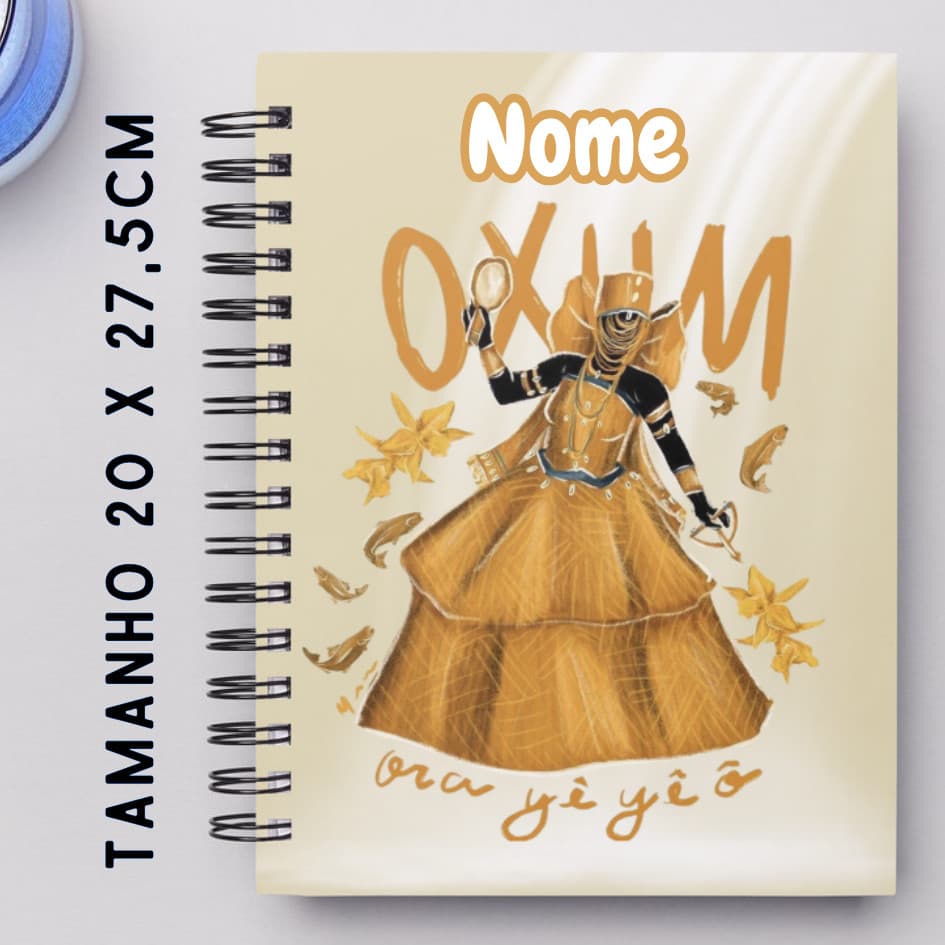Caderno Personalizado Orixá Oxum - Tamanho 20x27,5