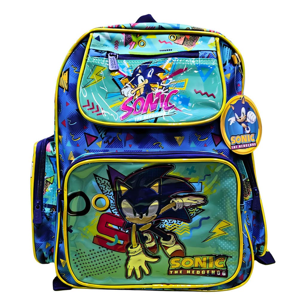 Mochila Escolar Infantil Sonic Cor Azul