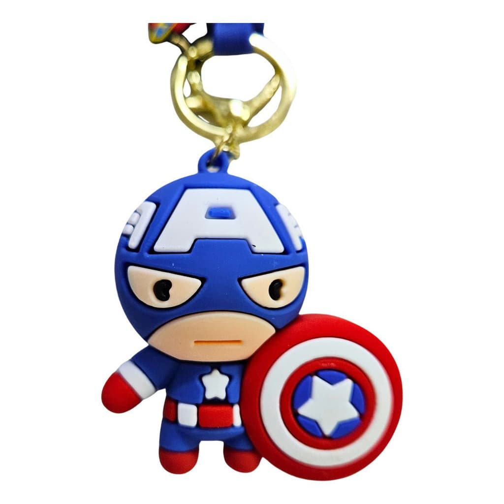 Chaveiro Capitão America, Emborrachado 3d