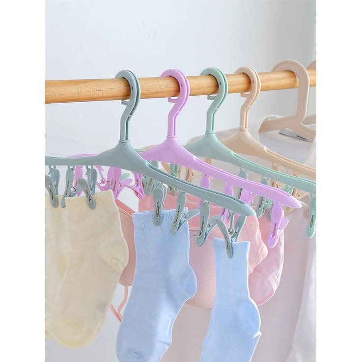Clipe multifuncional rack de secagem meias clipe à prova de vento plástico roupas domésticas rack secagem dormitório est