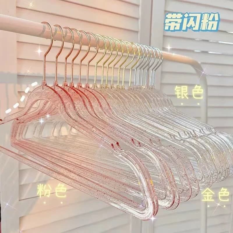 Ins estilo menina cabide transparente acrílico Glitter ouro rosa cristal roupas suporte cabide loja de roupas Rack de se