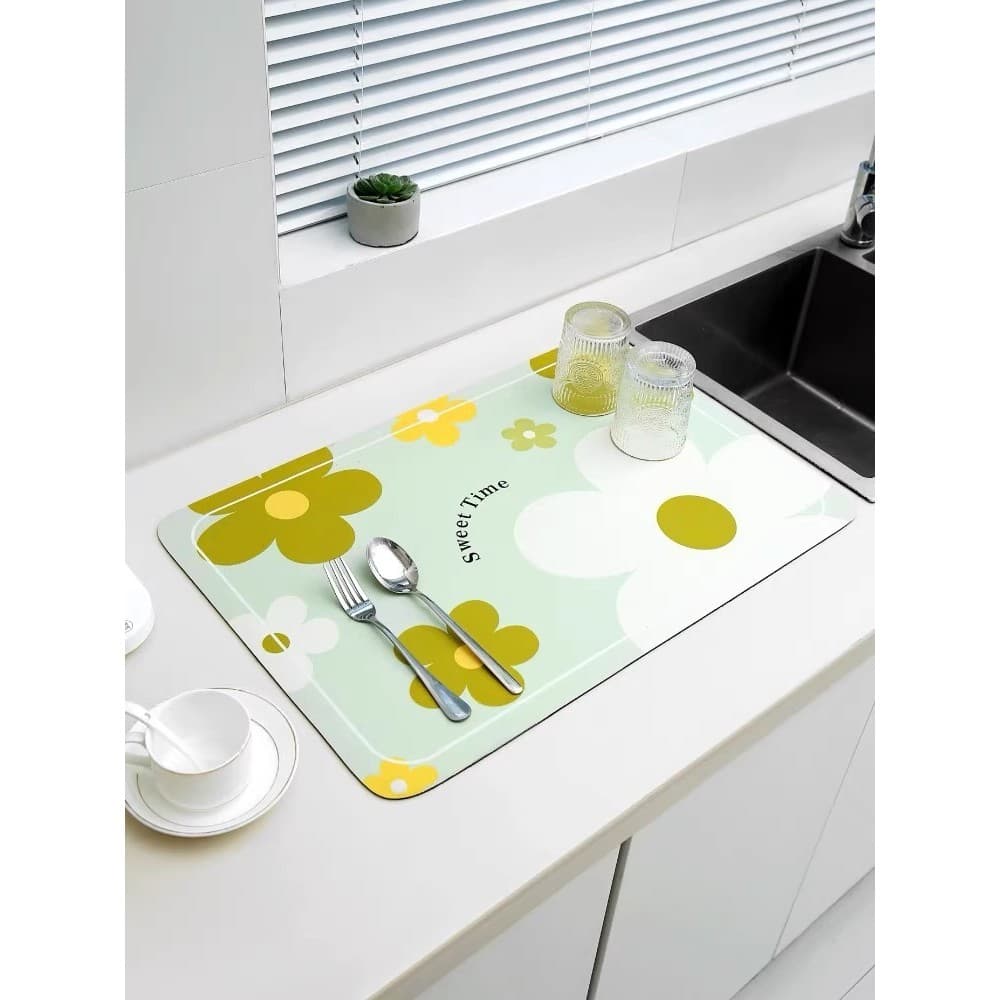 Tapete de drenagem de bancada de cozinha, tapete absorvente de lama de diatomáceas, lavatório de mesa, tapete seco, anti