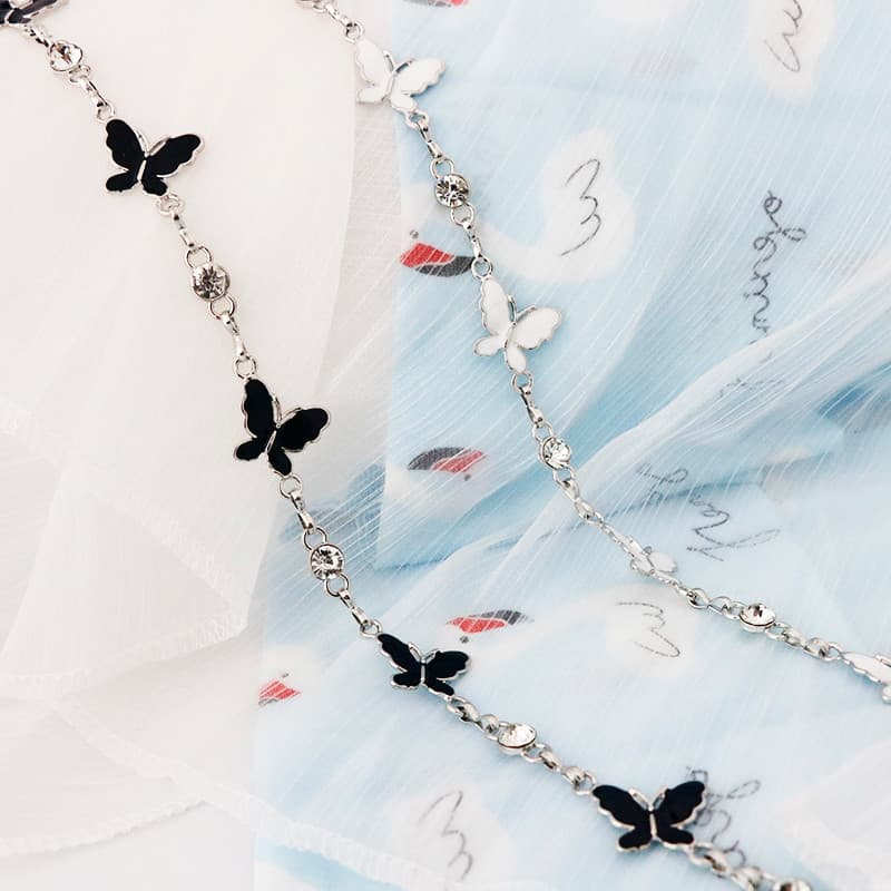 Borboleta cintura corrente feminina saia decoração cinto de corrente versão coreana vestido literário cintura estreita A