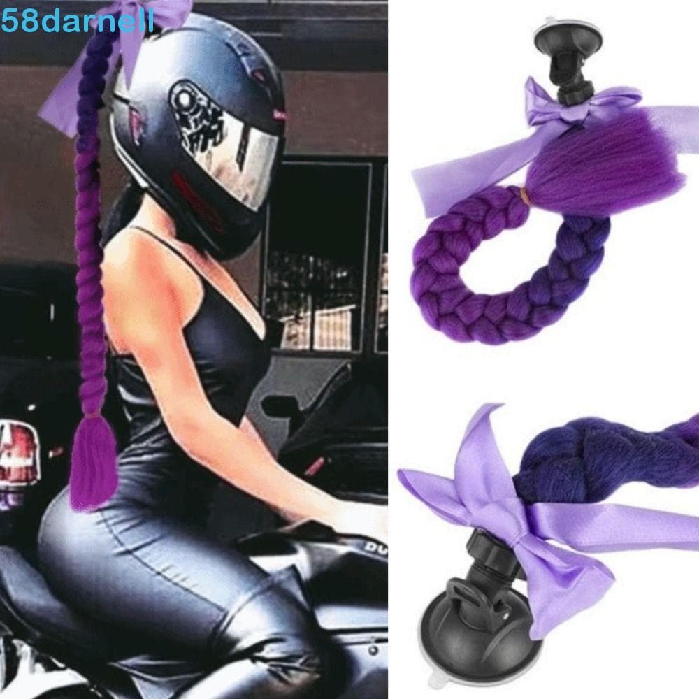 Tranças De Capacete Sintético DARNELL , Com Ventosa Laço , Cabelo De Rabo De Cavalo , Decoração De Capacetes