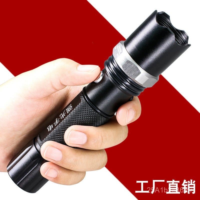Lanterna de alta luminosidade com iluminação externa recarregável, zoom de longo alcance, regulável, ultra-brilhante par