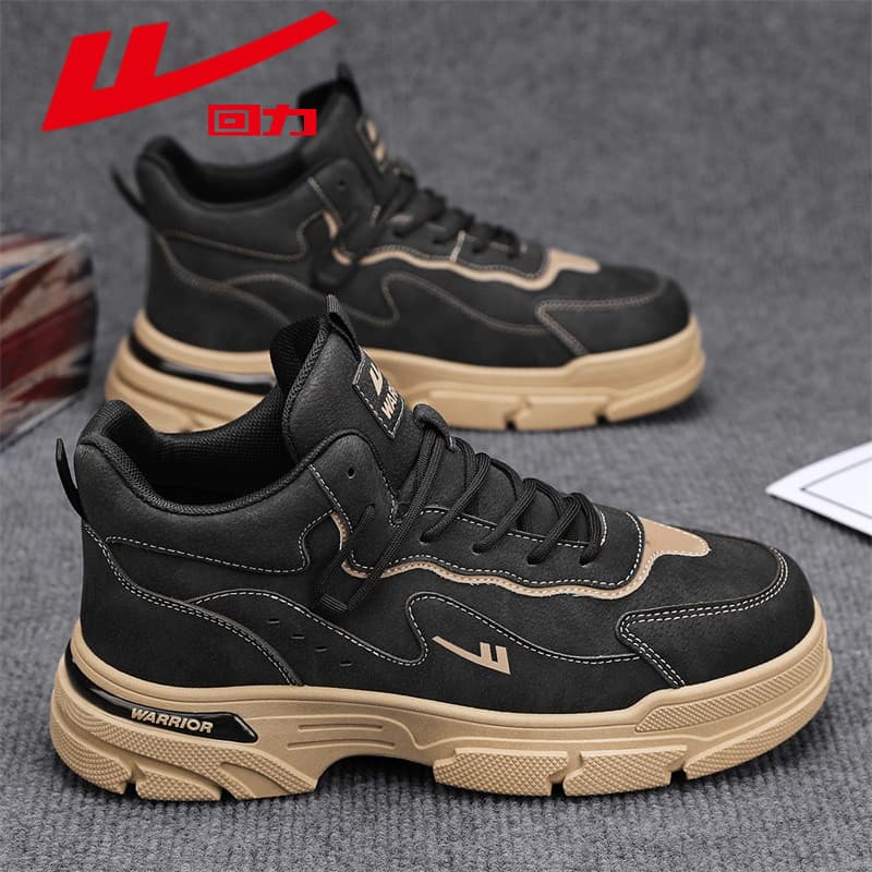 Puxar para trás sapatos masculinos genuínos outono inverno forro de lã Casual Martin botas masculinas de alta qualidade