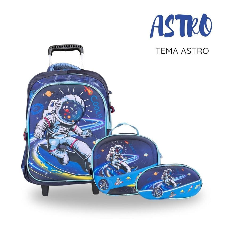 Kit Escolar para Menino – Mochilas para Estudantes com Lancheira e Estojo Prático