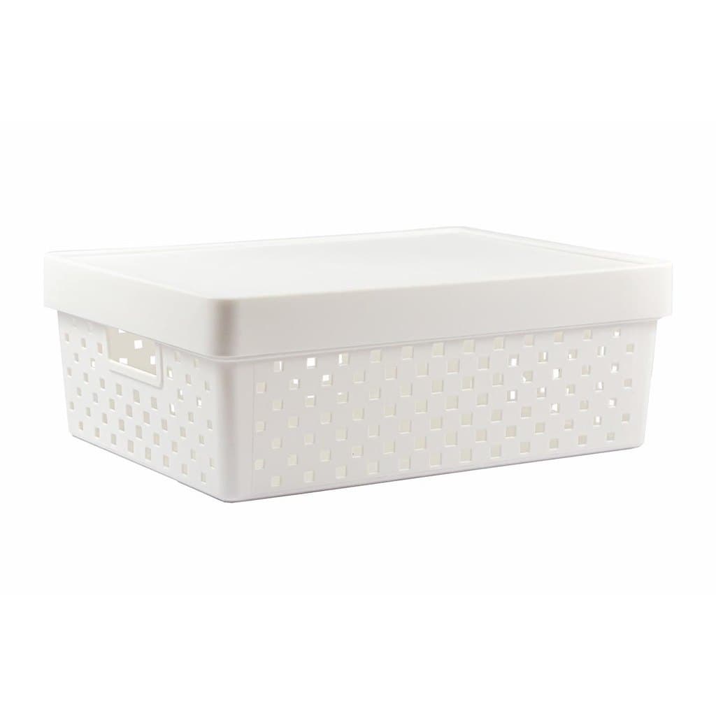 Cesto Organizador com Tampa Quadratta 39x29x14 - Tam. G - 843 Branco