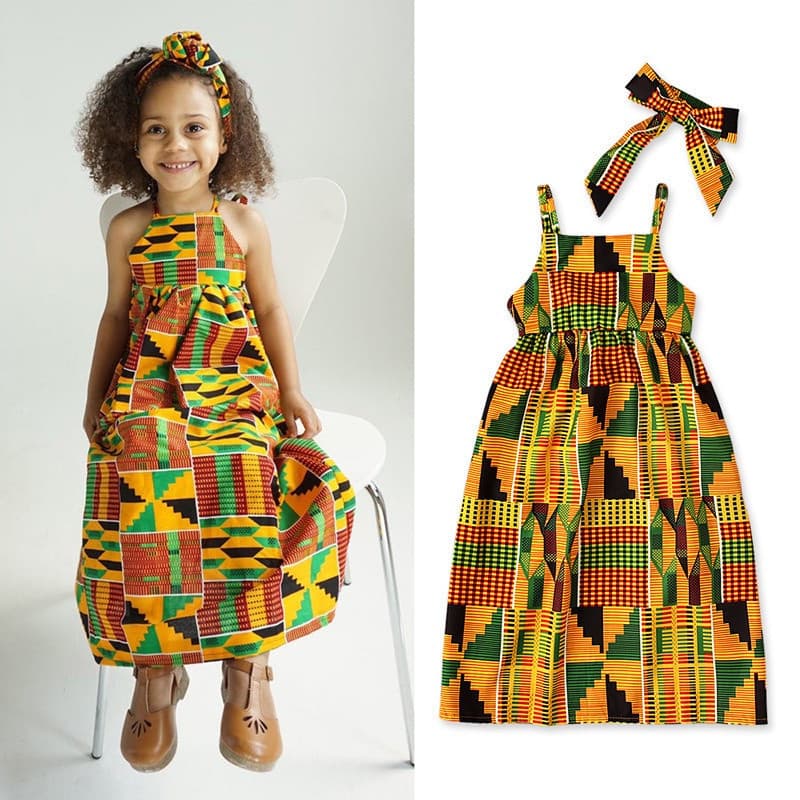 Vestido Tradicional Dashiki de Princesa Sem Mangas Ankara para Meninas Africanas M9VJ YMWK