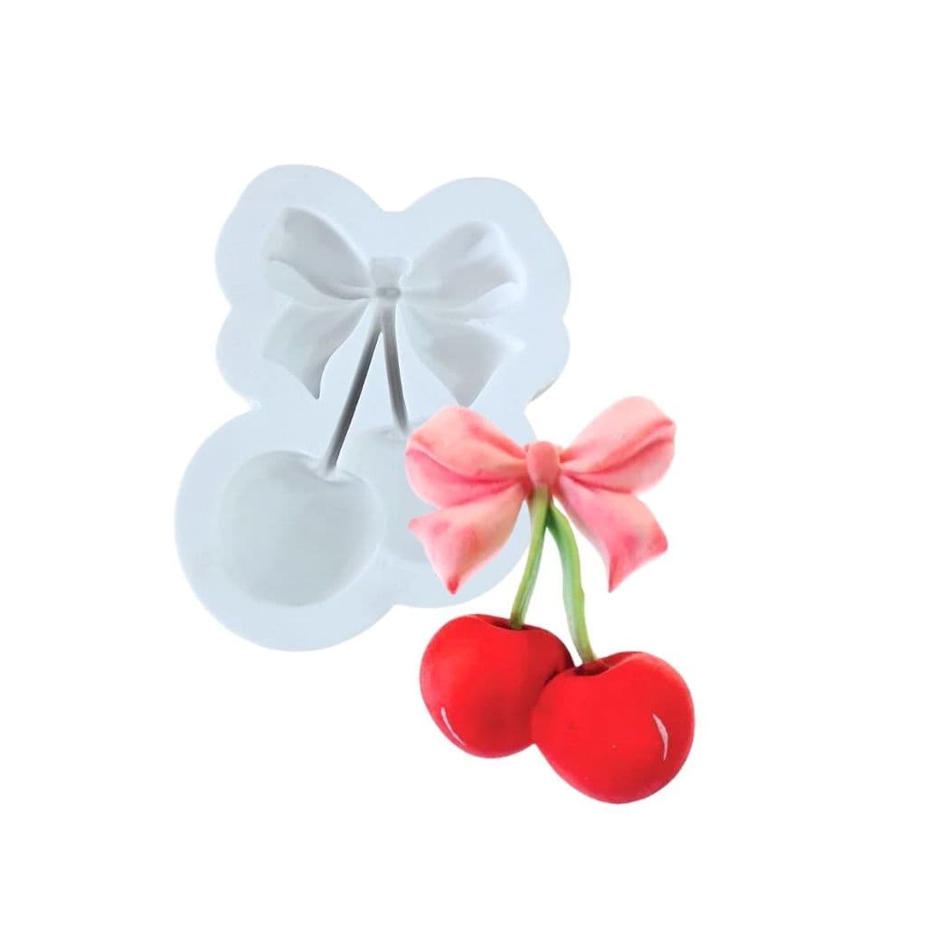 Molde Silicone Cereja Cerejinha Laço Confeitaria Biscuit