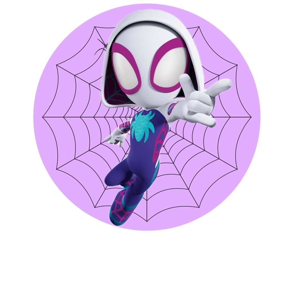 Painel Redondo de Festa Infantil Capas Decoração Super Heroina Menina Aranha