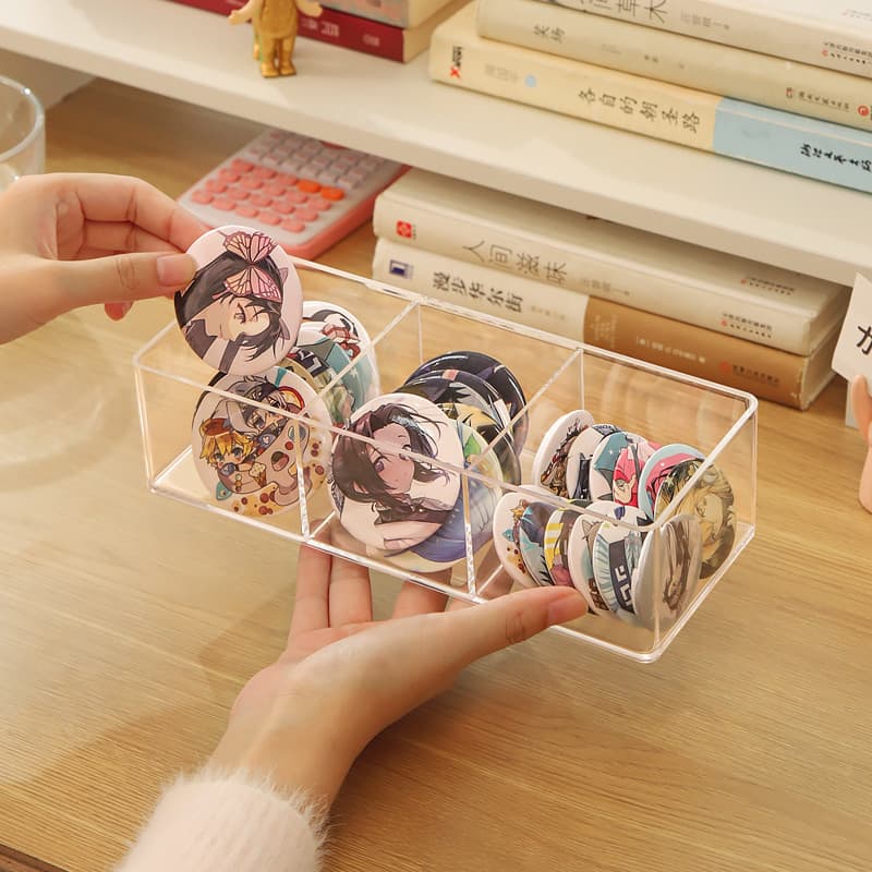Barra crachá pingente armazenamento acessórios de mesa caixa de armazenamento transparente Anime gaveta periférica diver