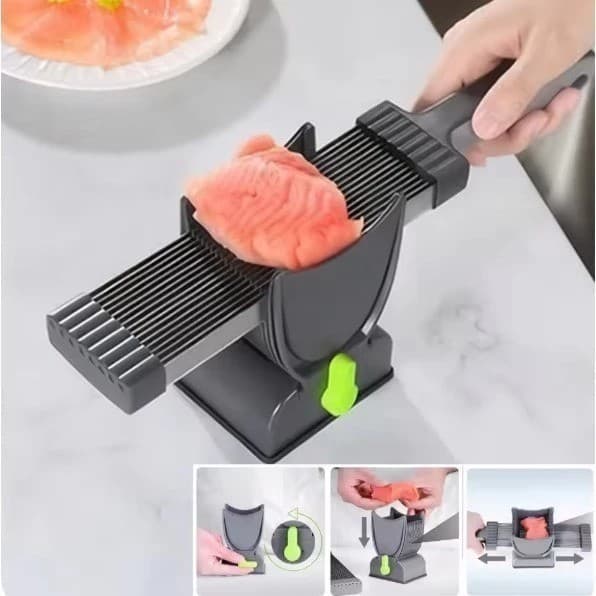 Fatiador Multifuncional Cortador Manual Para Carnes Queijos e Vegetais em Aço Inox Ajustável DONG