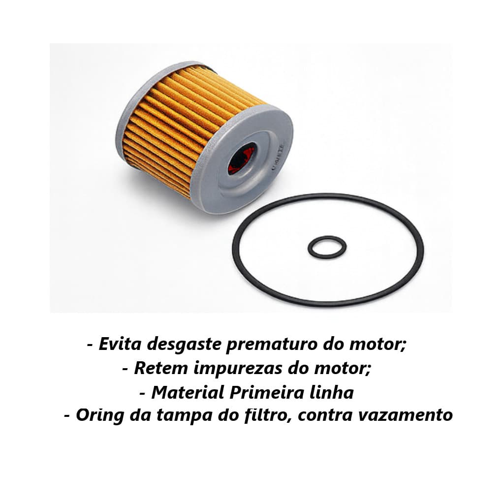 Filtro de Óleo Moto Suzuki Yes Intruder 124 GSR 125 150 Burgman 125 inclui anel Oring Premium