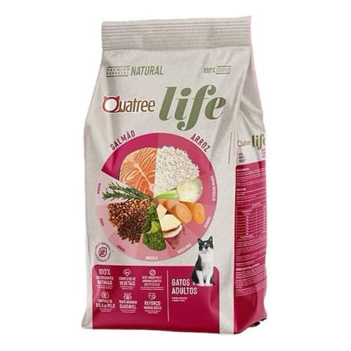 Ração Gato Quatree Life 3Kg Adultos Salmão Arroz