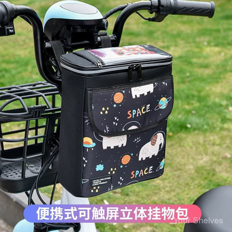 Bolsa frontal à prova de chuva para Scooter elétrica de grande capacidade com tela sensível ao toque SMQA JEUK