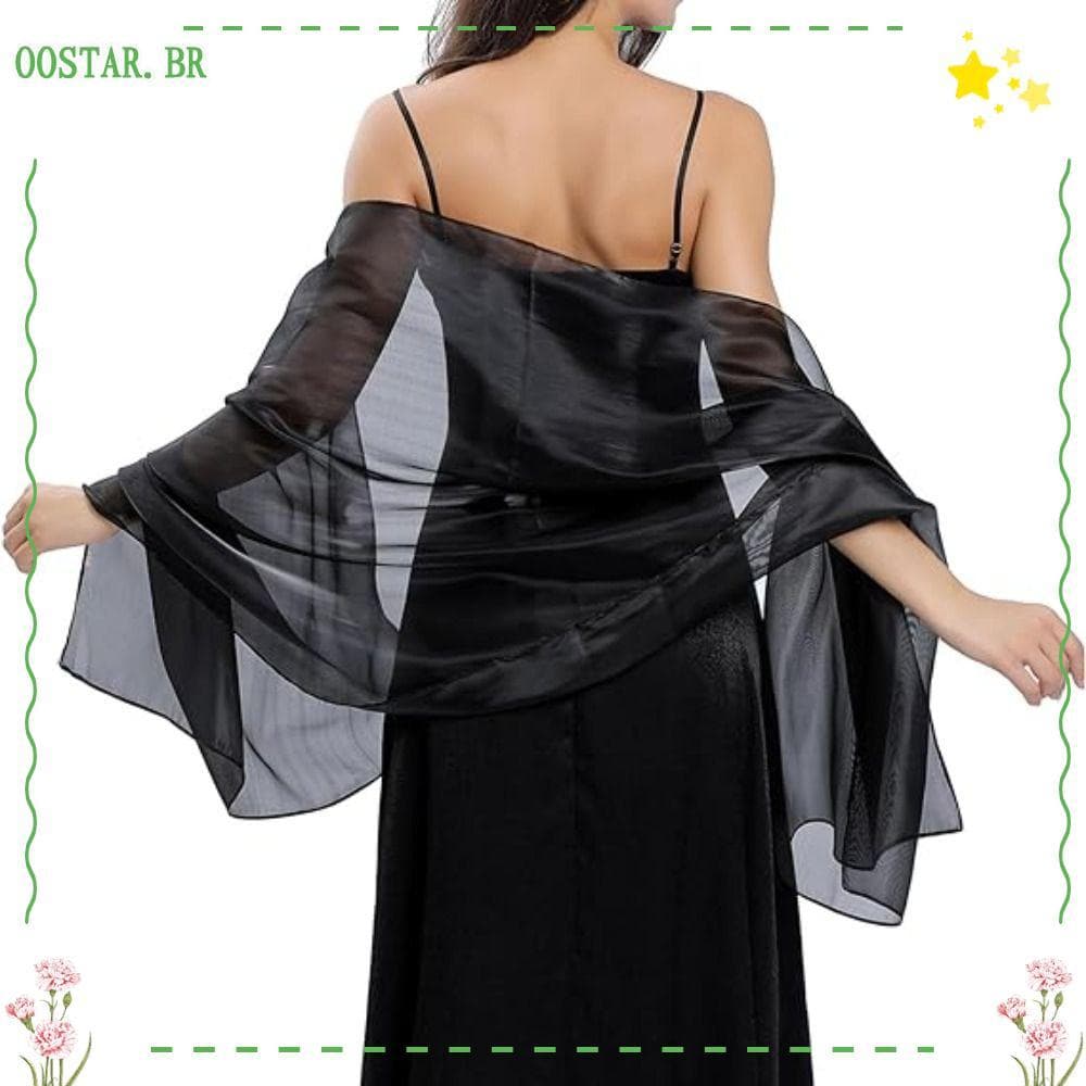 Xales E Envoltórios Sedosos OOSTAR , Xale De Noiva Macio De Cor Sólida , Organza Transparente