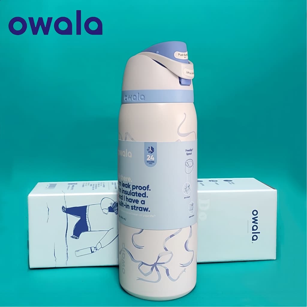 Garrafa De Água De Aço Inoxidável Owala Freesiptm De 32 Onças-À Prova De Vazamentos , Isolada , Com Uma Mão Sip E Chug-A