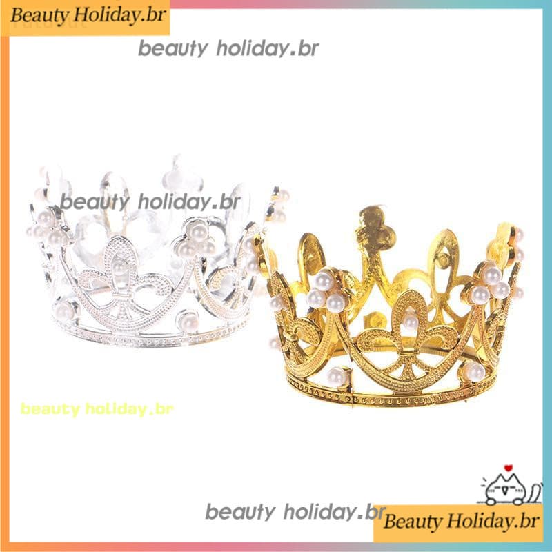 THM Mini Coroa Decoração Do Bolo Princesa Topper Pérola Tiara Cozimento DIY Aniversário BR