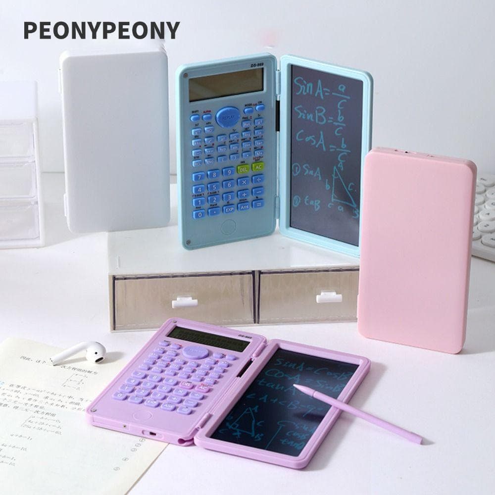 Calculadora Matemática PEONY , Científica Portátil 2 Em 1 Com Bloco De Notas LCD , Placa De Escrita Dobrável
