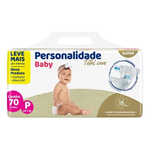 Fralda Personalidade Baby Total Care - P AO EGG Barato