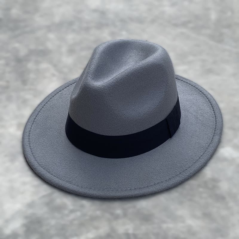 Chapéu britânico Retro europeu americano Jazz chapéu masculino feminino aba grande chapéu superior imitação de lã chapéu