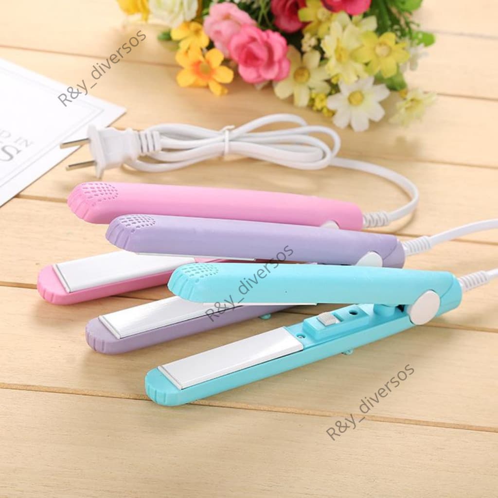 Mini Prancha de Cabelo Portátil Bivolt com Case Cerâmica Rápida
