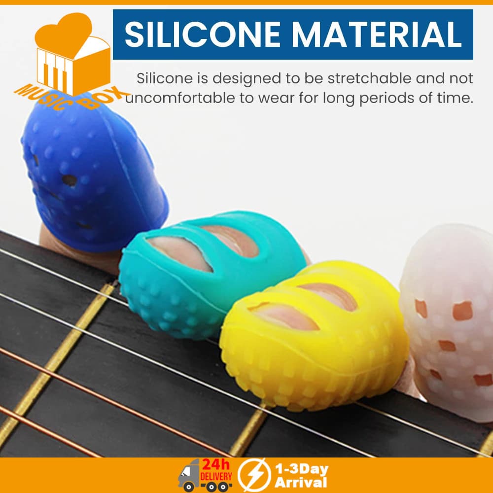 Dedo Universal Silicone Guitarra Corda Capa Protetora Resistente Ao Desgaste Antiderrapante