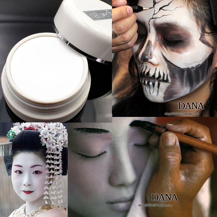 Creme de base branco puro corretivo Facial maquiagem de palco vampiro zumbi gueixa maquiagem Halloween efeitos especiais