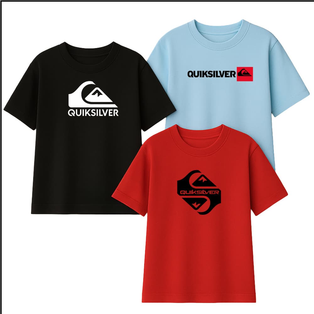 Kit 3 Camisetas 100% algodão De Qualidade Quik Estampadas Masculina Unissex