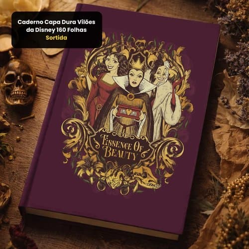 Caderno Villain’s Legacy Book Capa Dura 160 Folhas Tilibra Vilões Disney Escolar Premium