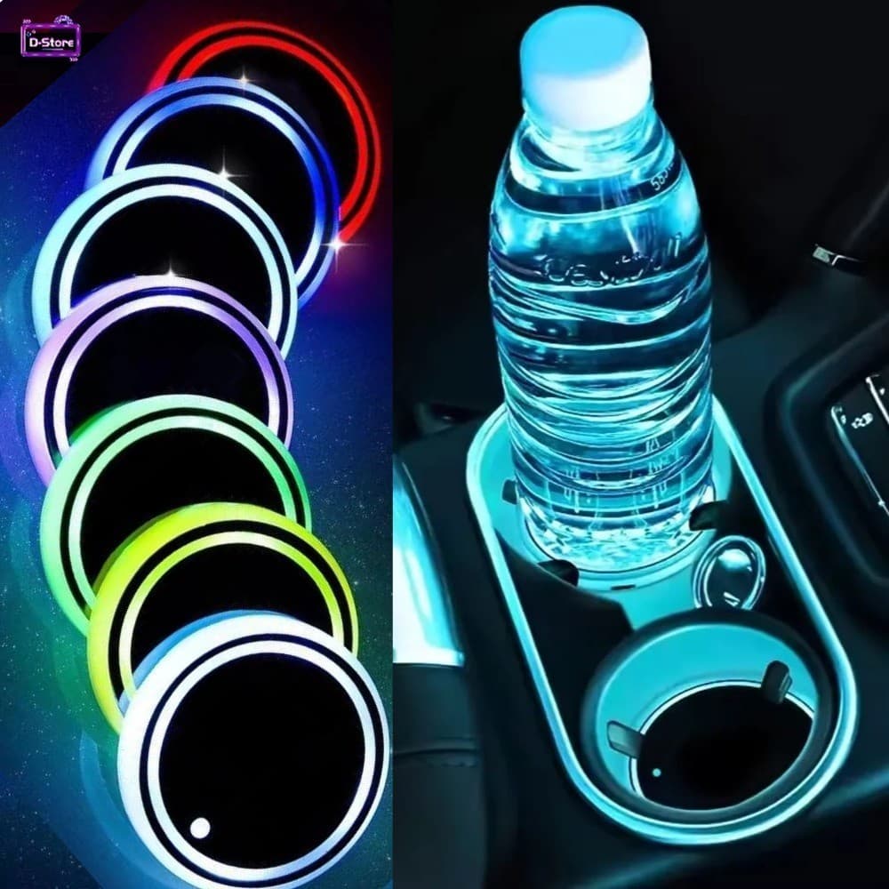7 Cores Gradiente LED Porta-Copos Do Carro USB Recarregável Sensor Luz Antiderrapante Tapete De Copo De Água Acessórios