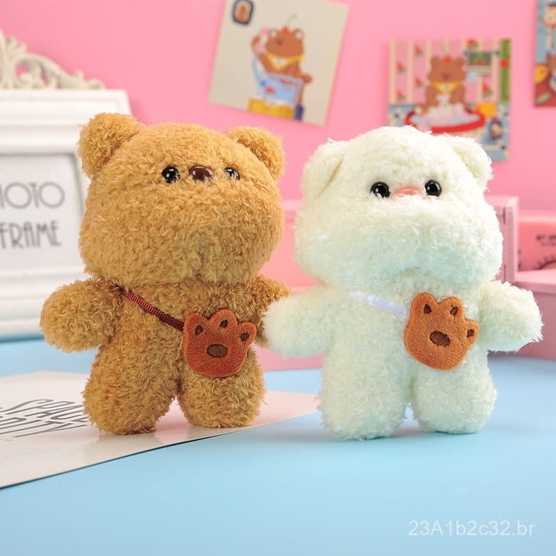 Novo pingente de pelúcia para bolsa, boneco de urso fofo, chaveiro criativo, fornecimento por atacado do fabricante.